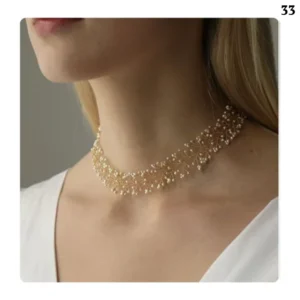 Branch choker necklace with delicate pearls