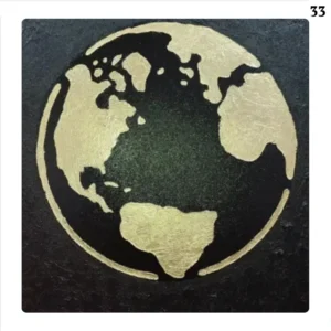 Gold leaf embossed panel with moon design