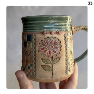 Handmade-embossed-clay-mug