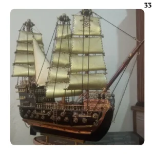 Handmade pirate sailing ship