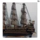 Handmade sailing ship made of walnut wood