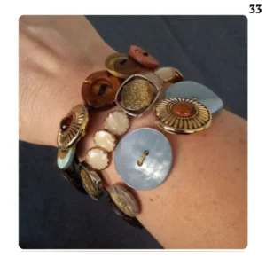 Three-piece-stone-and-button-bracelet-set