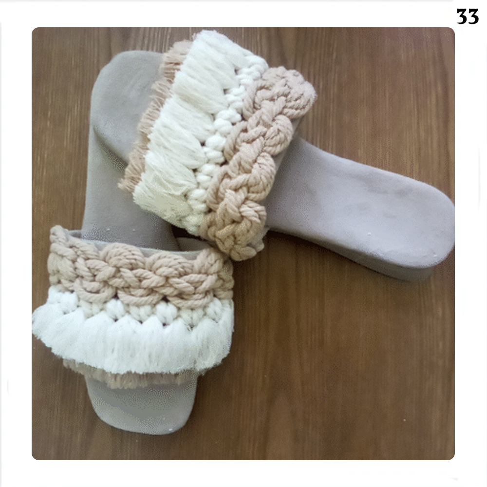 صندل با بندهای مکرومه بافی