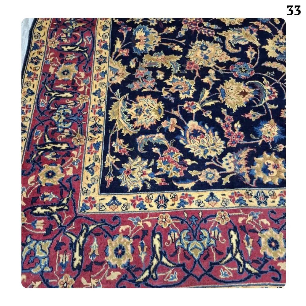 فرش آنتیک دستباف یزد نقشه افشان