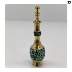 Brass Eyeliner Container with Turquoise Inlay