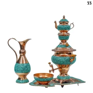 Complete Turquoise Inlaid Samovar Set