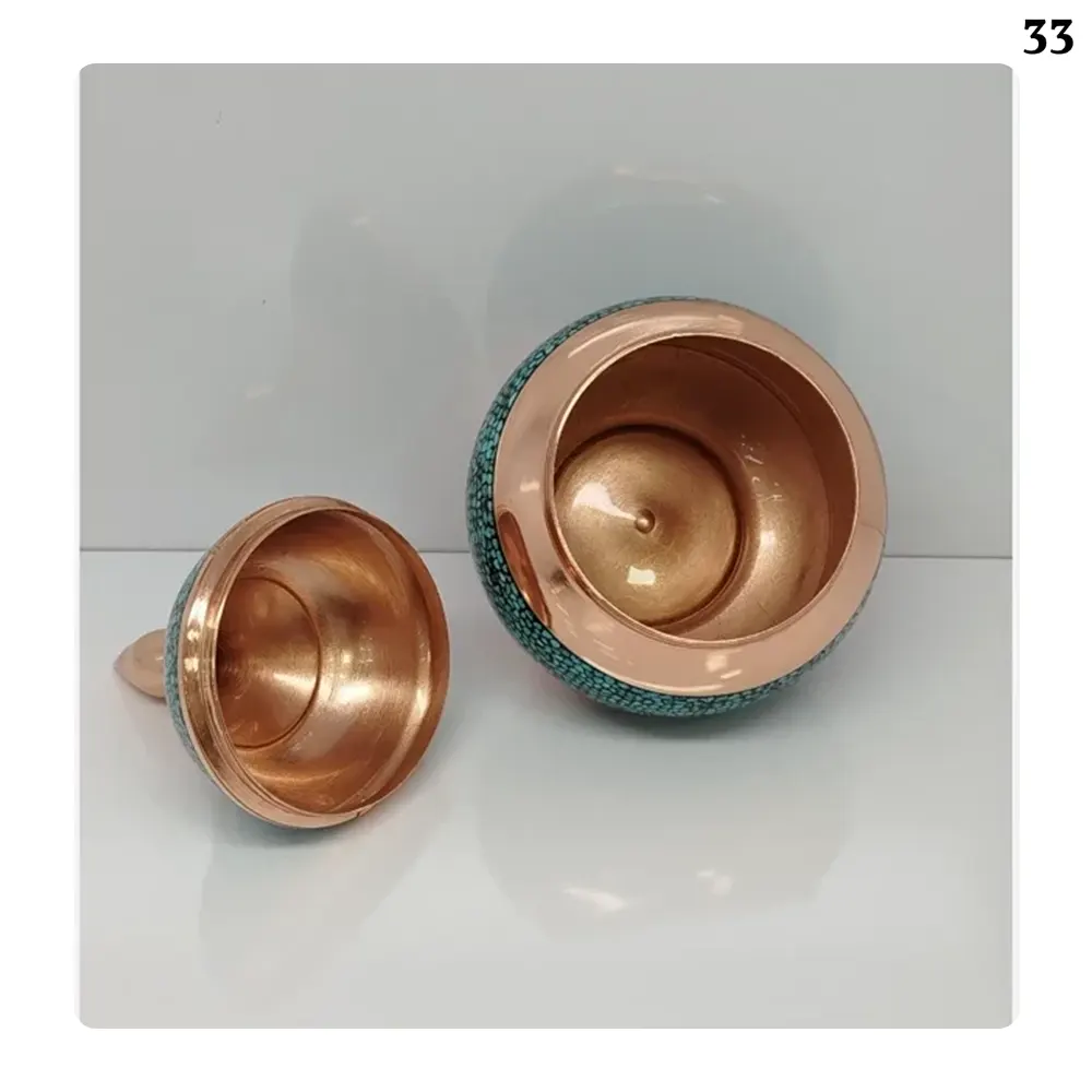 قندان فیروزه کوبی مسی