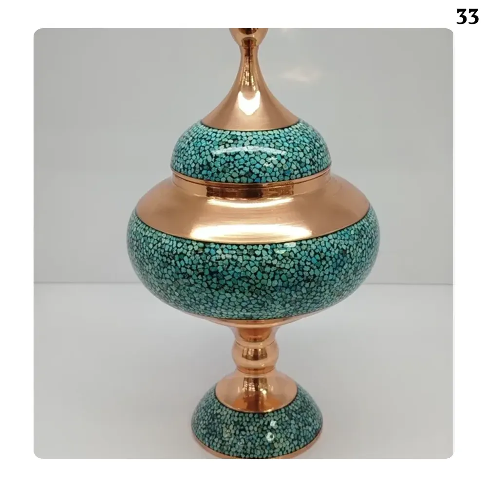 Copper and Turquoise Candy Dish