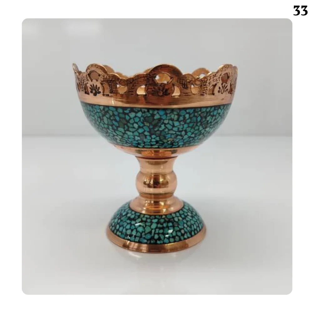 Engraved Turquoise Inlay Nut Dish 11-1