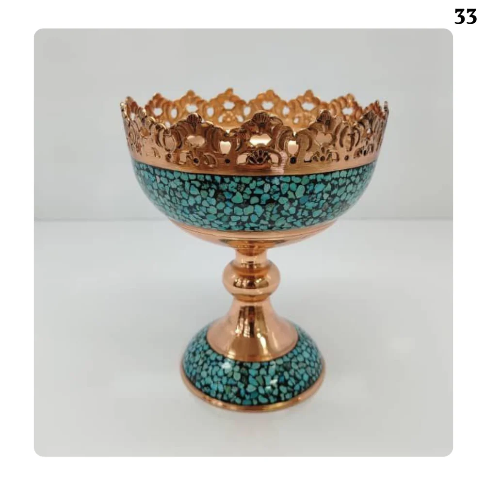 Engraved Turquoise Inlay Nut Dish 20-1