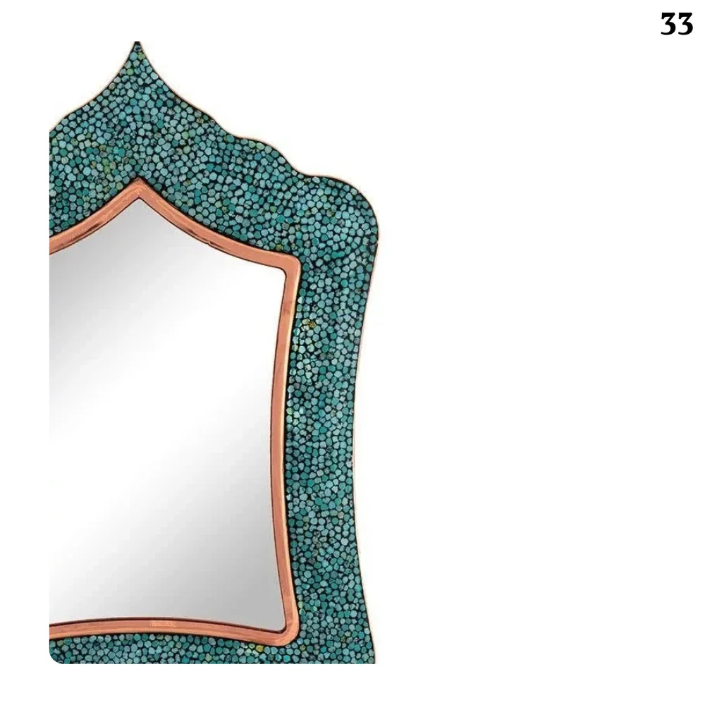 آینه فیروزه کوبی مستطیل