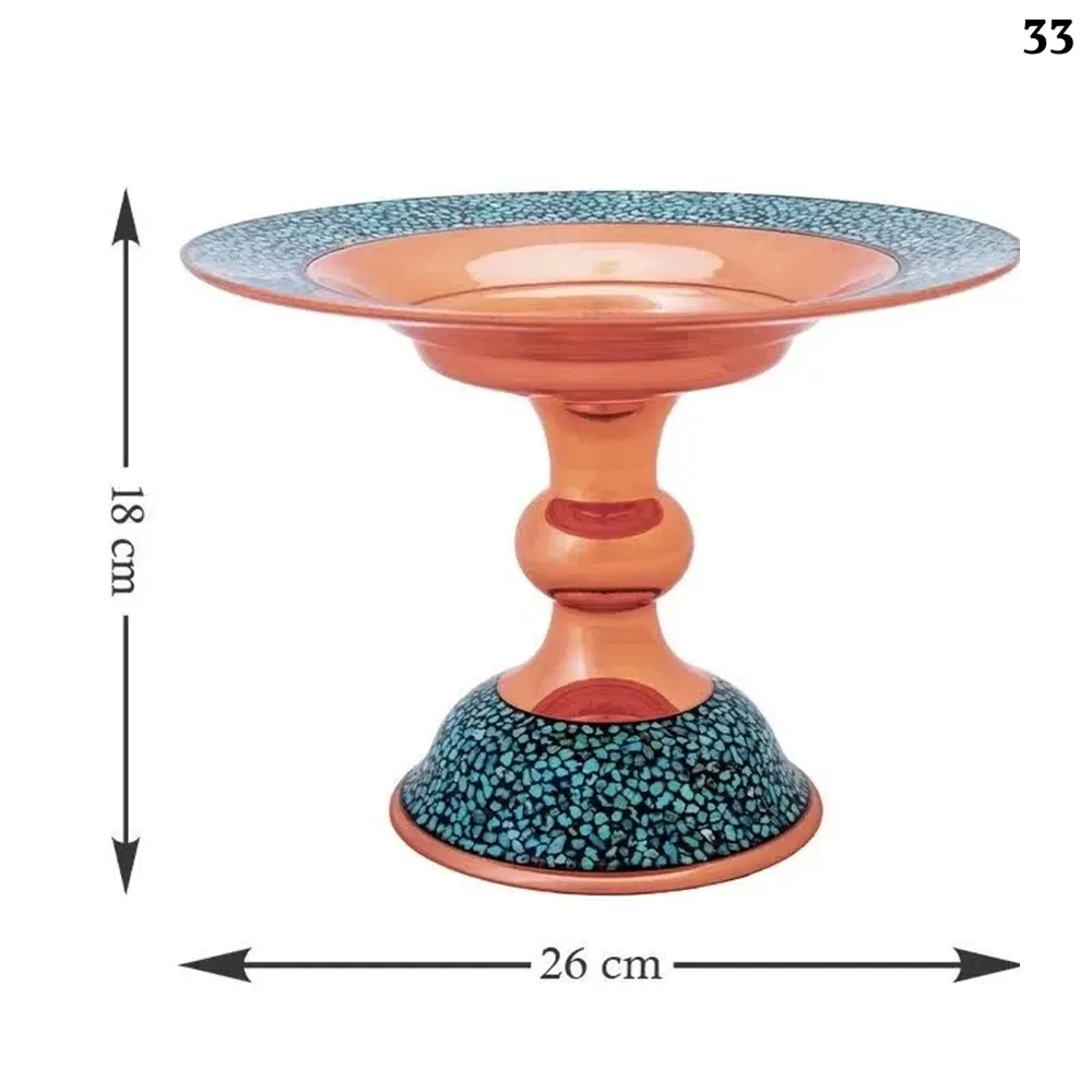 Simple Copper and Turquoise Dessert Dish