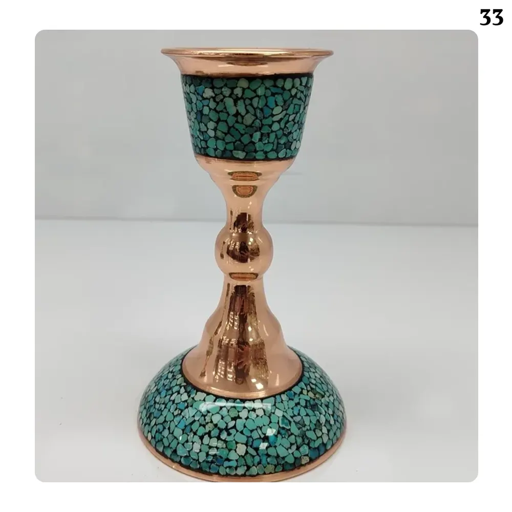 Turquoise Inlaid Candle Holder